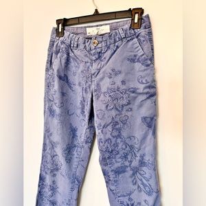 Women’s H&M Blue Paisley & Butterflies Pattern Casual Pants, Size 4